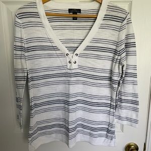 Ralph Lauren blue and white striped top